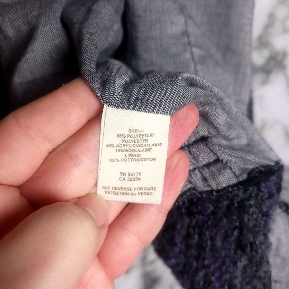 Free People Gray Purple Boucle Knit Jacket Blazer Size Small - Picture 7 of 7